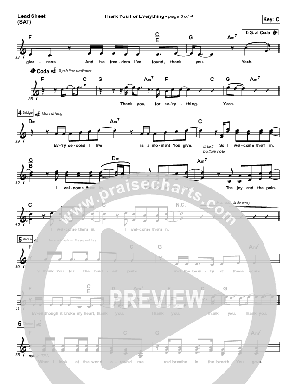 Thank You For Everything Lead (SAT) (Jason Gray)