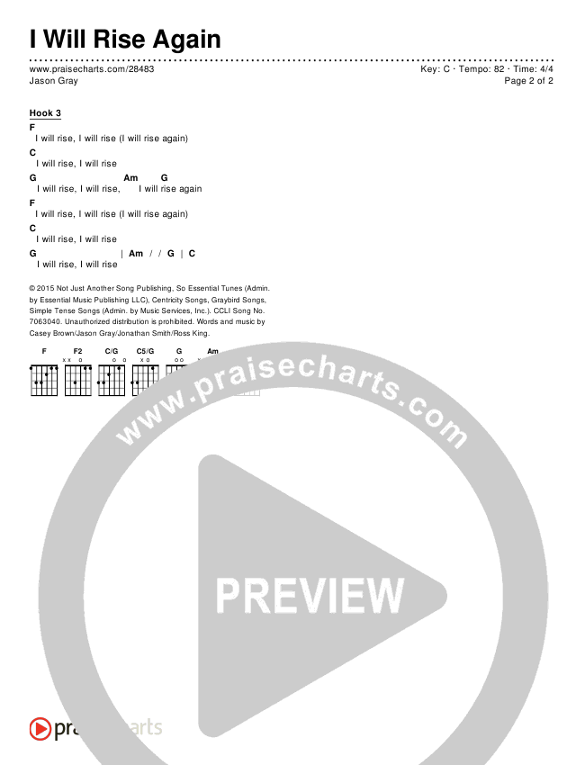 I Will Rise Again Chords & Lyrics (Jason Gray)