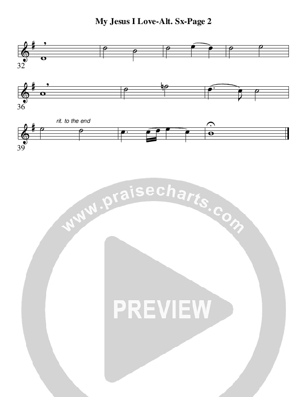 My Jesus I Love Thee (Instrumental) Alto Sax (AnderKamp Music)