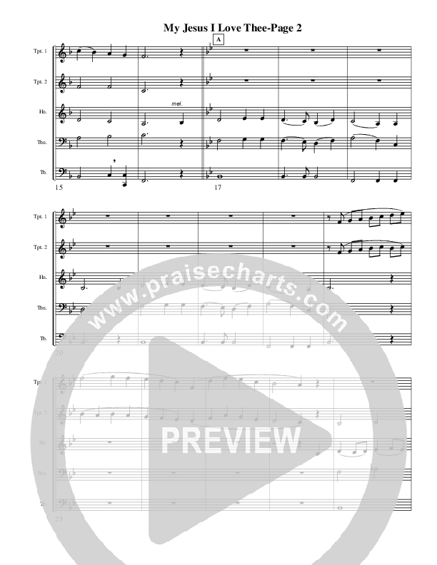 My Jesus I Love Thee (Instrumental) Conductor's Score (AnderKamp Music)
