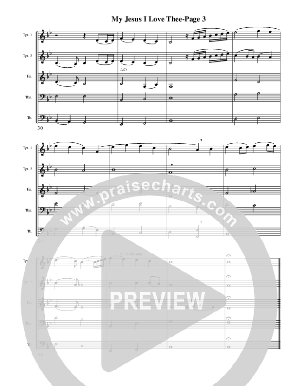 My Jesus I Love Thee (Instrumental) Conductor's Score (AnderKamp Music)