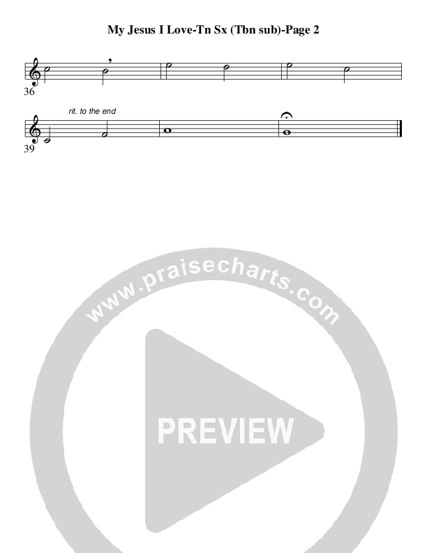 My Jesus I Love Thee (Instrumental) Tenor Sax 2 (AnderKamp Music)