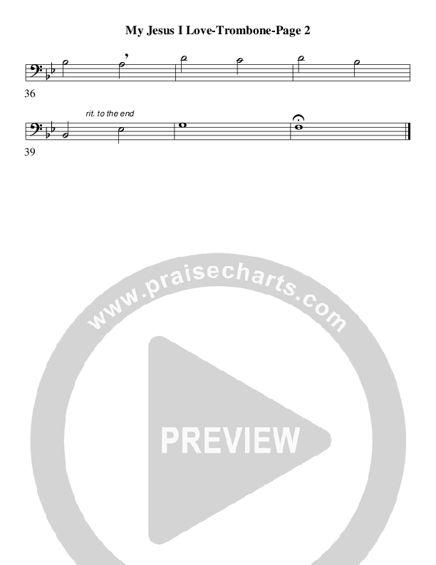 My Jesus I Love Thee (Instrumental) Trombone (AnderKamp Music)