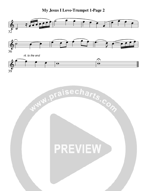 My Jesus I Love Thee (Instrumental) Trumpet 1 (AnderKamp Music)