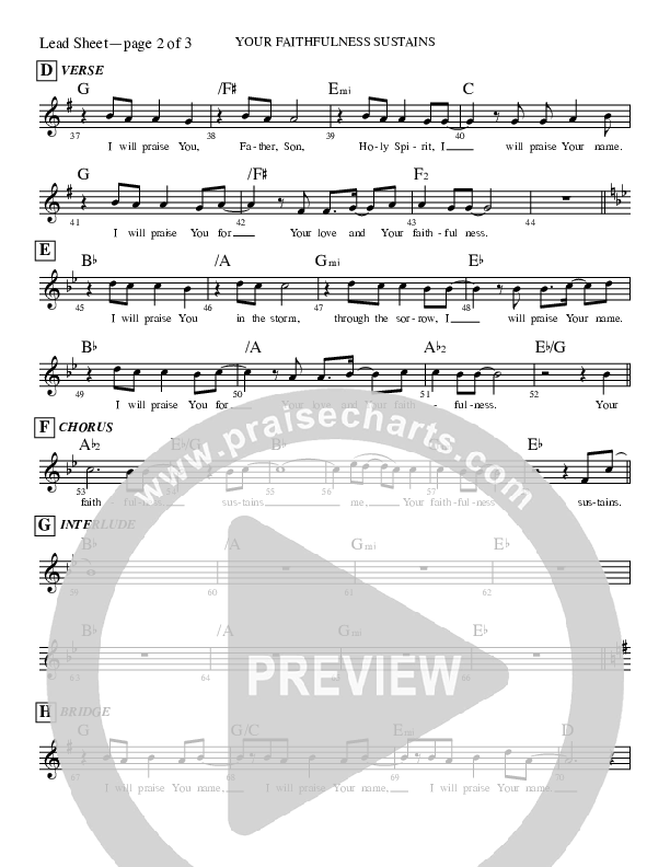 Your Faithfulness Sustains Lead Sheet (Rick Muchow)