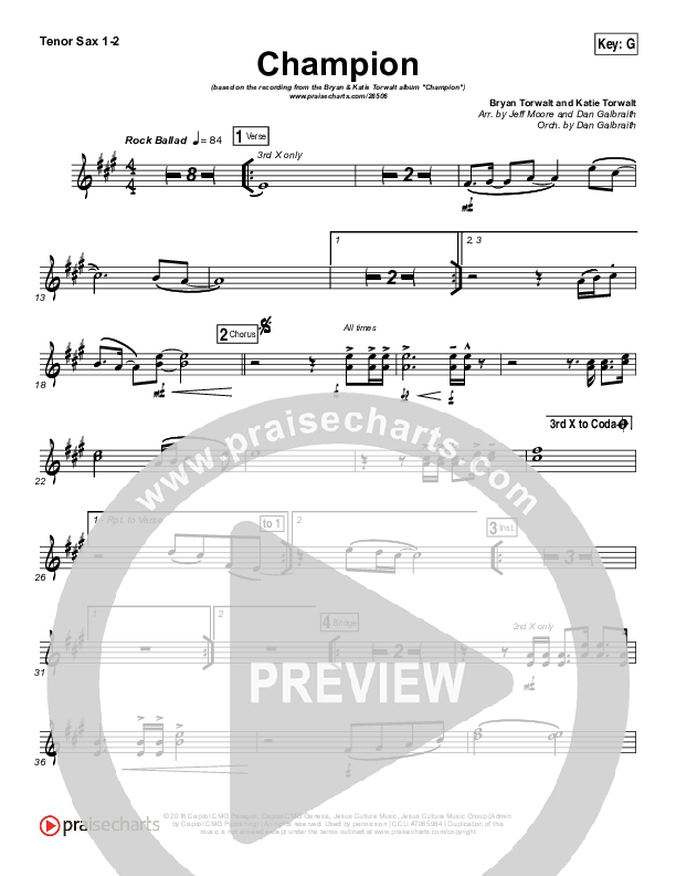 Champion Tenor Sax 1/2 (Bryan & Katie Torwalt)