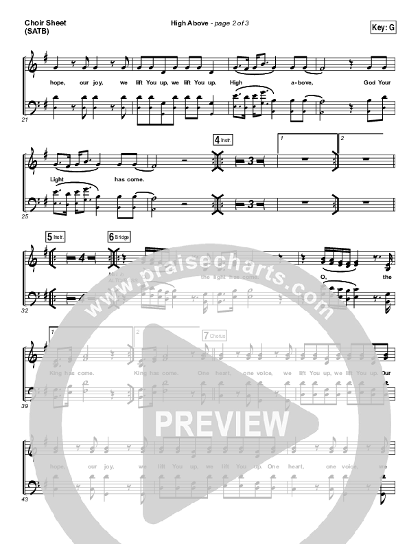 High Above Choir Sheet (SATB) (Bryan & Katie Torwalt)