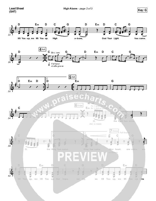 High Above Lead Sheet (SAT) (Bryan & Katie Torwalt)