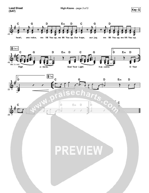 High Above Lead Sheet (SAT) (Bryan & Katie Torwalt)