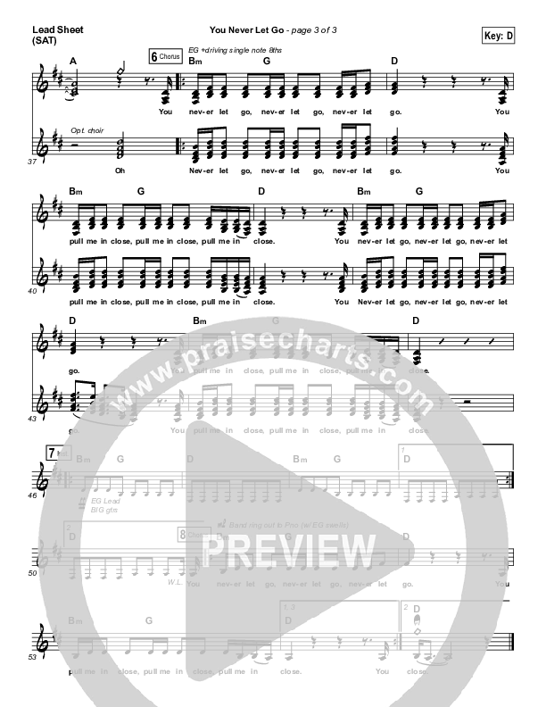 You Never Let Go Lead Sheet (SAT) (Bryan & Katie Torwalt)