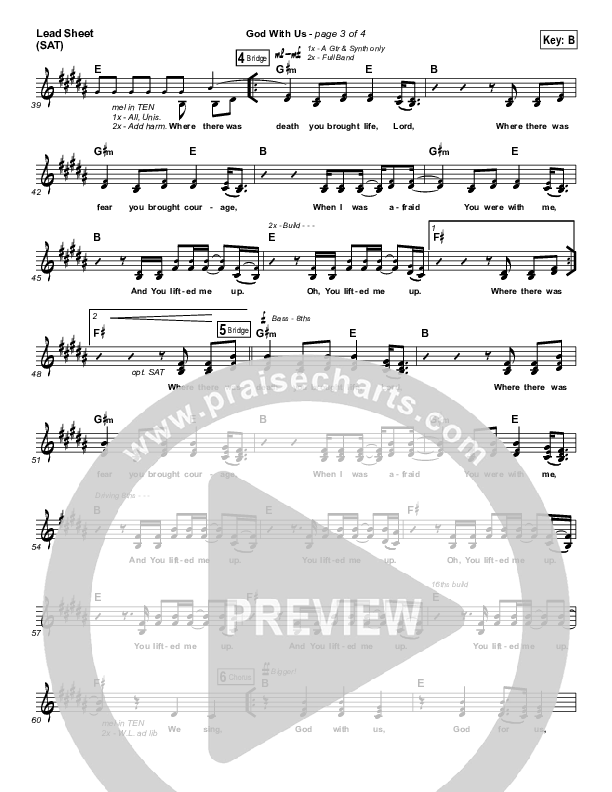 God With Us Lead Sheet (SAT) (Bryan & Katie Torwalt)