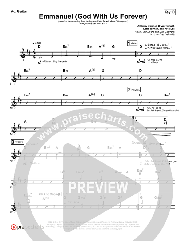 Emmanuel (God With Us Forever) Acoustic Guitar (Bryan & Katie Torwalt)