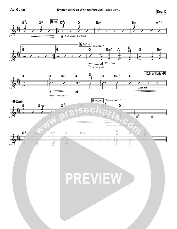 Emmanuel (God With Us Forever) Acoustic Guitar (Bryan & Katie Torwalt)