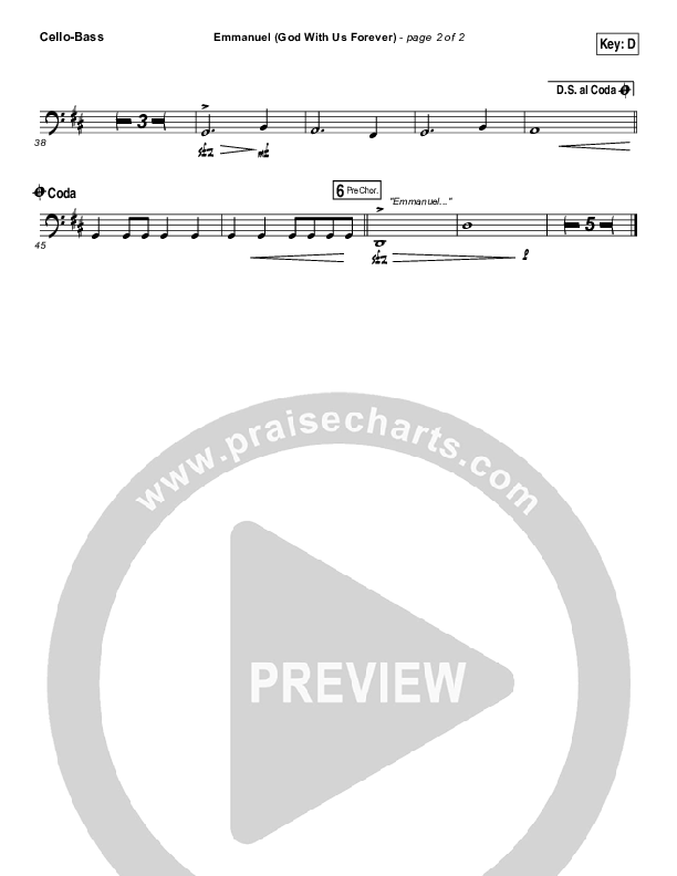 Emmanuel (God With Us Forever) Cello/Bass (Bryan & Katie Torwalt)