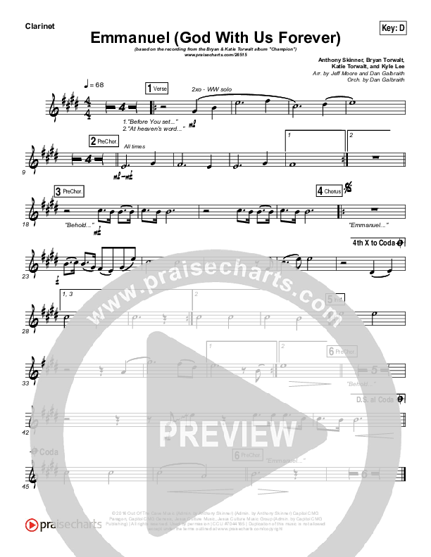 Emmanuel (God With Us Forever) Wind Pack (Bryan & Katie Torwalt)