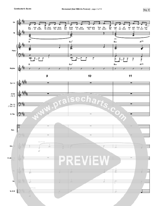 Emmanuel (God With Us Forever) Conductor's Score (Bryan & Katie Torwalt)