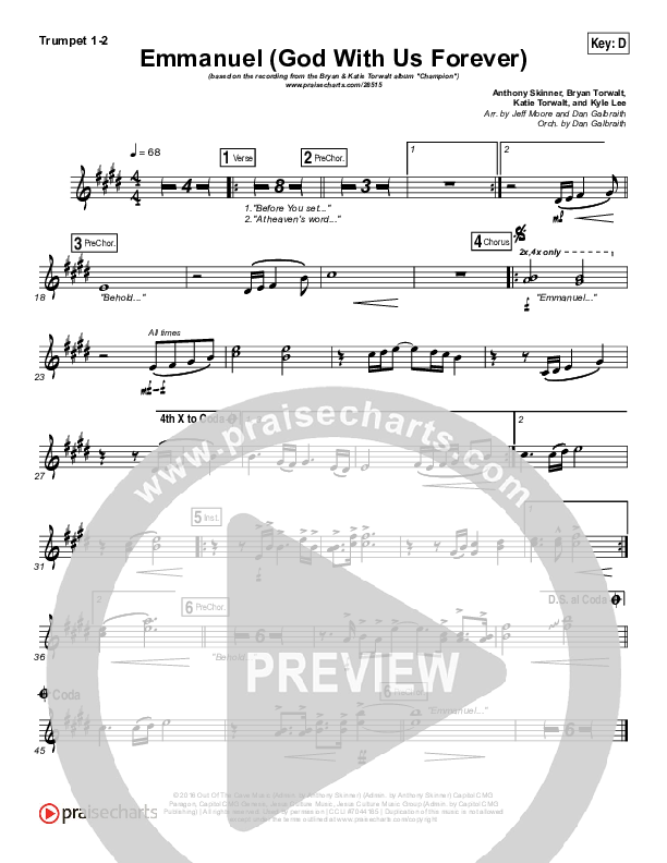 Emmanuel (God With Us Forever) Brass Pack (Bryan & Katie Torwalt)