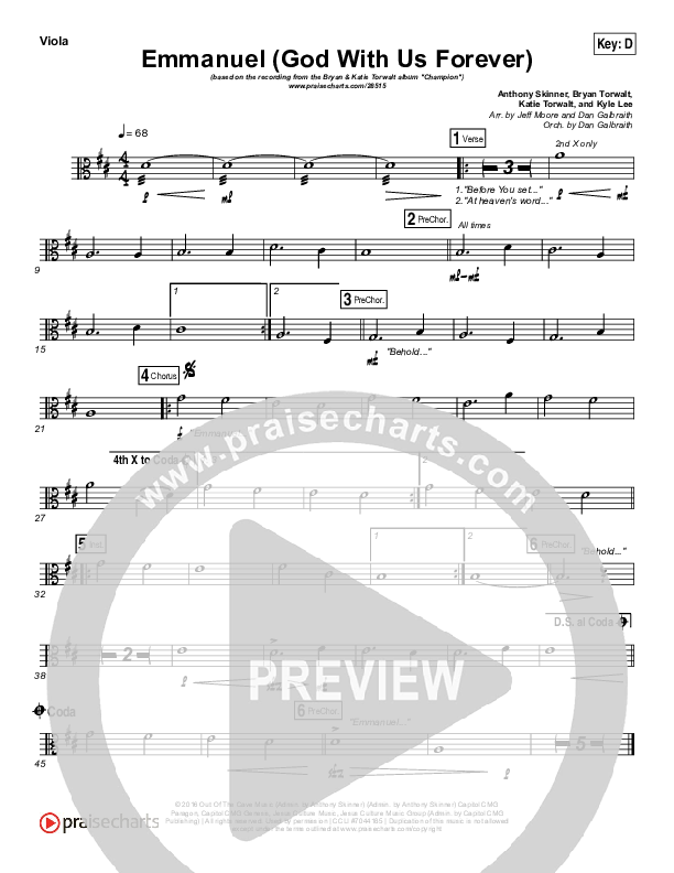 Emmanuel (God With Us Forever) Viola (Bryan & Katie Torwalt)