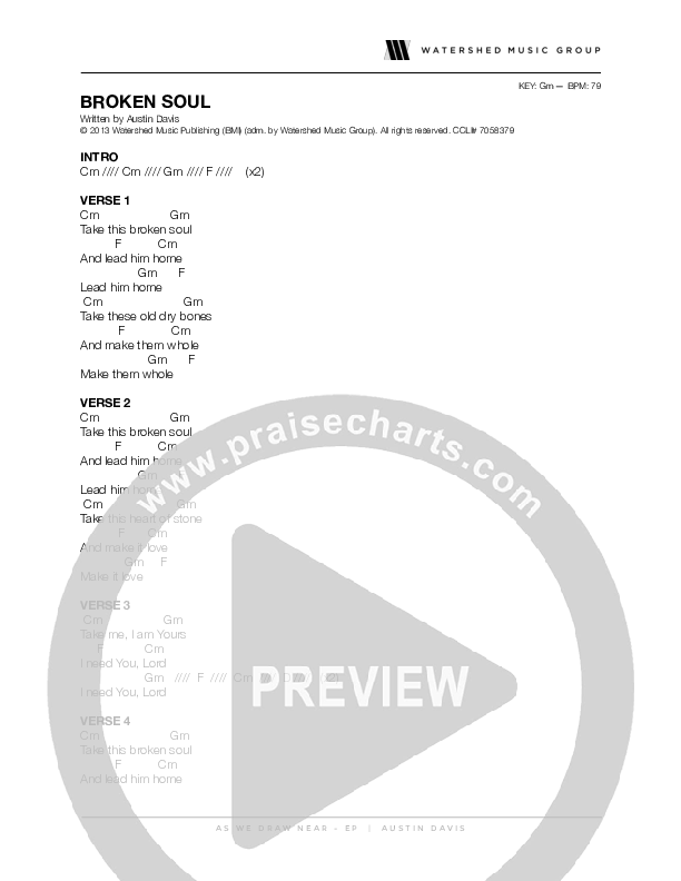 Broken Soul Chords & Lyrics (Austin Davis)