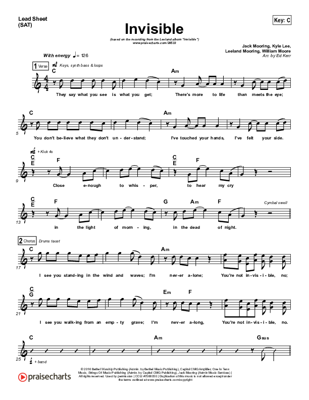 Invisible Lead Sheet (Leeland)