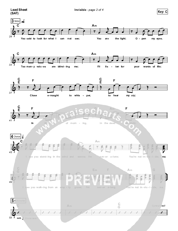 Invisible Lead Sheet (Leeland)