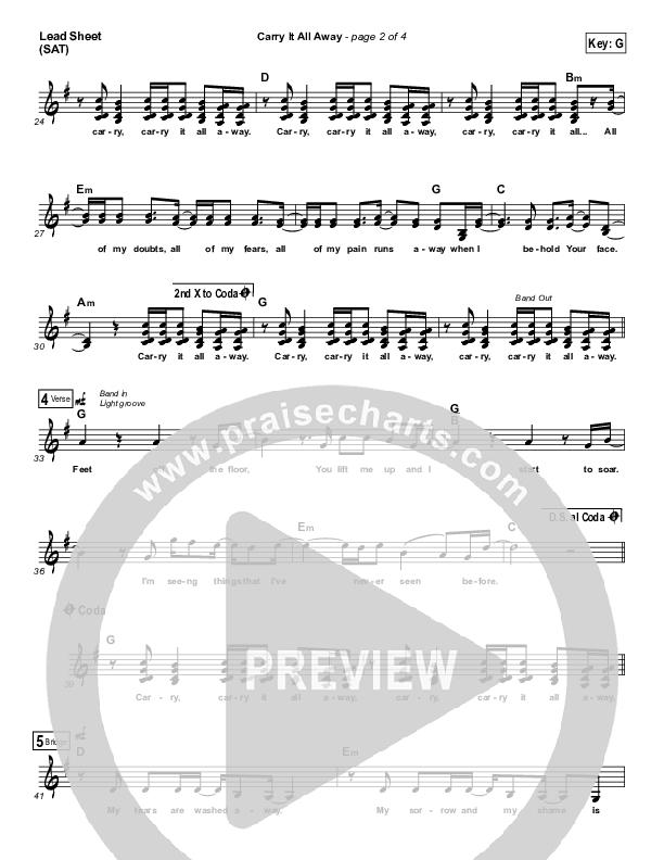 Carry It All Away Lead Sheet (Leeland)