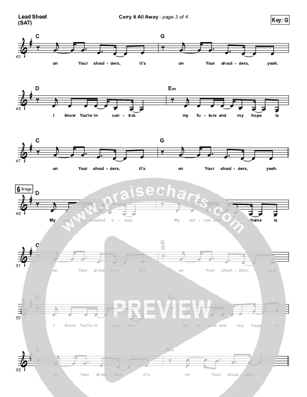 Carry It All Away Lead Sheet (Leeland)