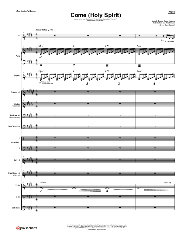 Come (Holy Spirit) Conductor's Score (Vertical Worship)