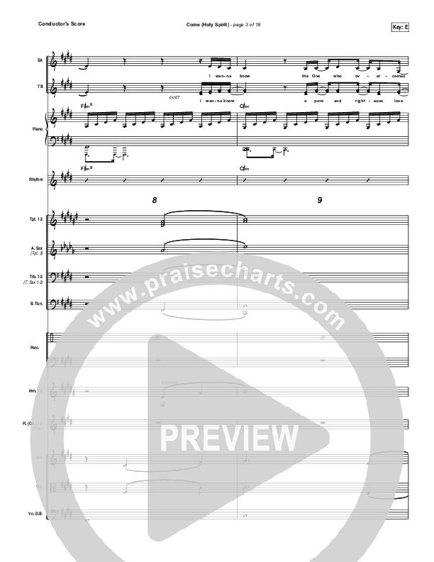 Come (Holy Spirit) Conductor's Score (Vertical Worship)