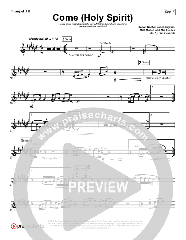 Come (Holy Spirit) Brass Pack (Vertical Worship)