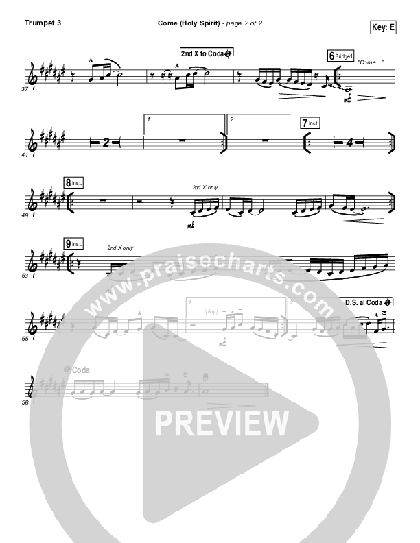 Come (Holy Spirit) Trumpet 3 (Vertical Worship)