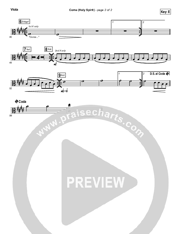 Come (Holy Spirit) Viola (Vertical Worship)