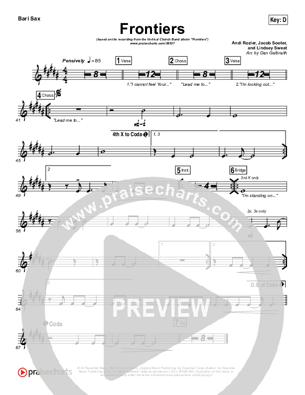 Frontiers Bari Sax (Vertical Worship)