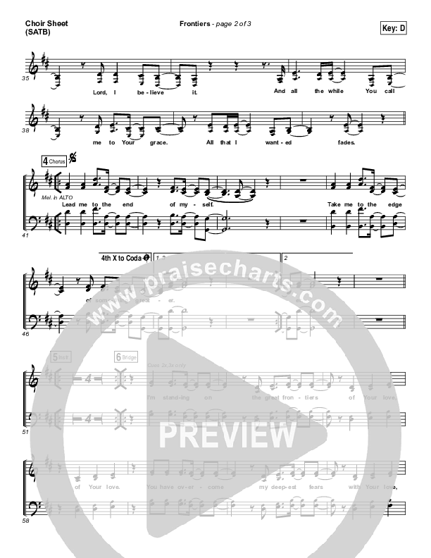 Frontiers Choir Sheet (SATB) (Vertical Worship)