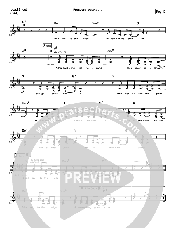 Frontiers Lead Sheet (SAT) (Vertical Worship)