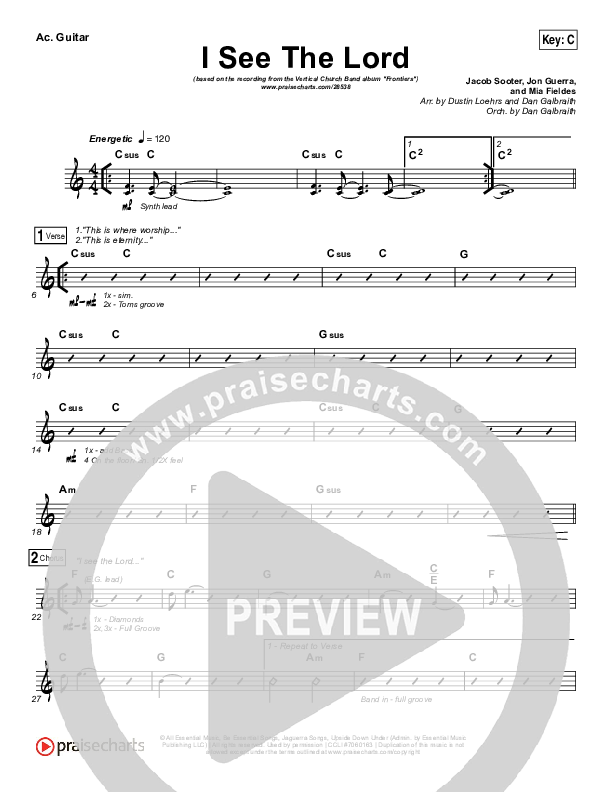 I See The Lord Rhythm Chart (Vertical Worship)