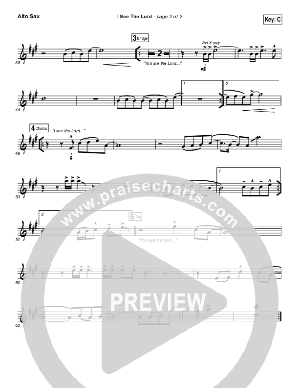 I See The Lord Alto Sax (Vertical Worship)