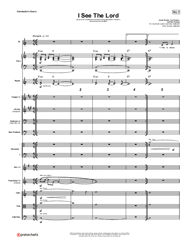 I See The Lord Conductor's Score (Vertical Worship)