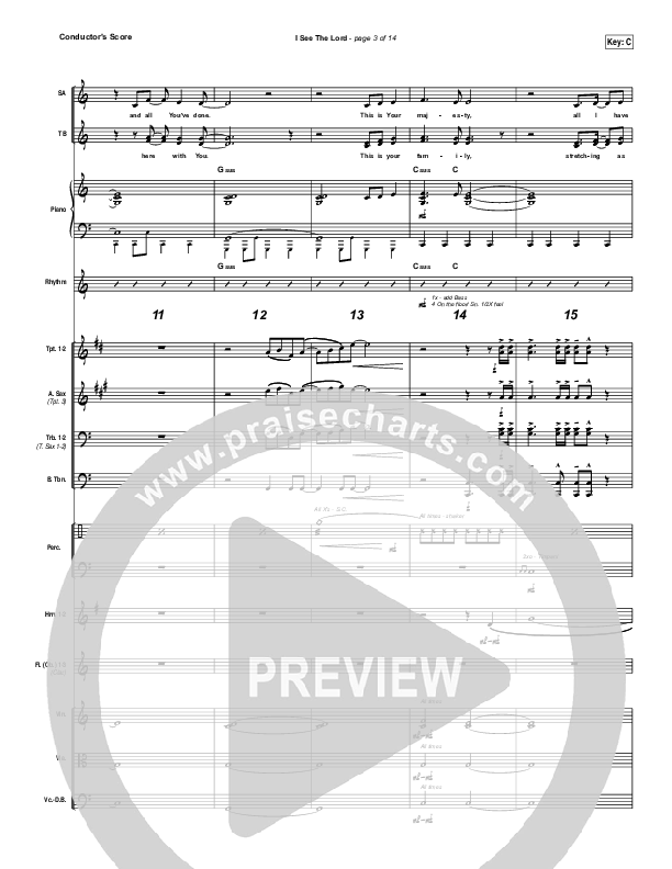 I See The Lord Conductor's Score (Vertical Worship)