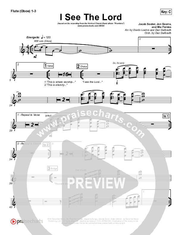 I See The Lord Flute/Oboe 1/2/3 (Vertical Worship)