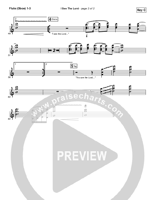 I See The Lord Flute/Oboe 1/2/3 (Vertical Worship)