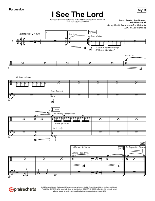I See The Lord Percussion (Vertical Worship)