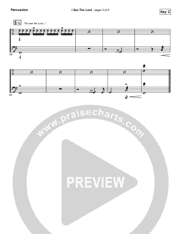 I See The Lord Percussion (Vertical Worship)