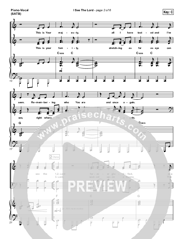 I See The Lord Piano/Vocal (SATB) (Vertical Worship)