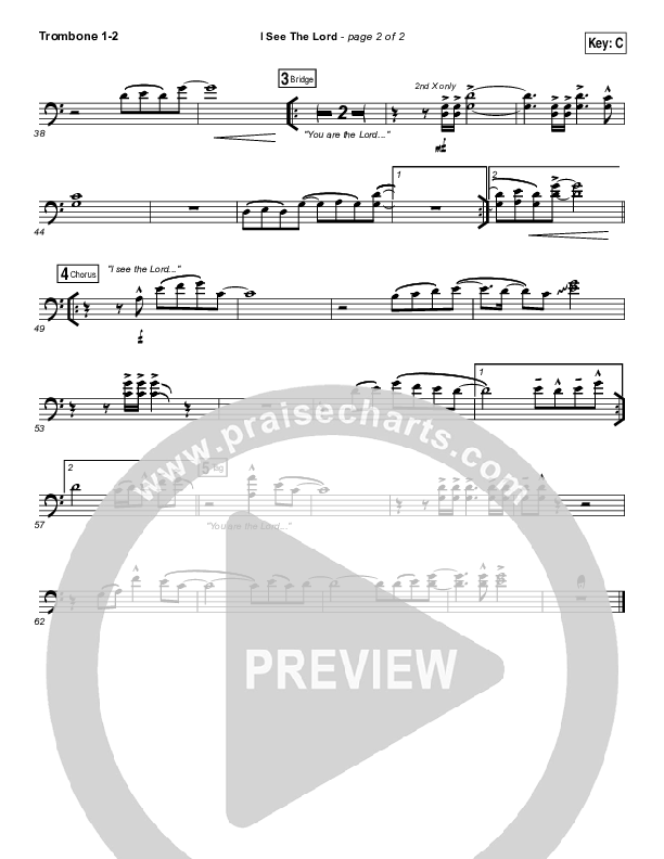 I See The Lord Trombone 1/2 (Vertical Worship)