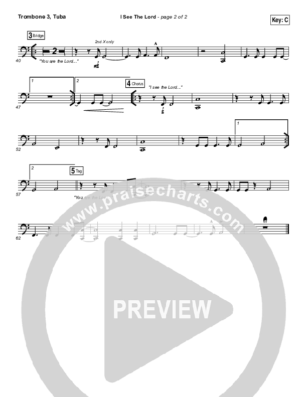 I See The Lord Trombone 3/Tuba (Vertical Worship)