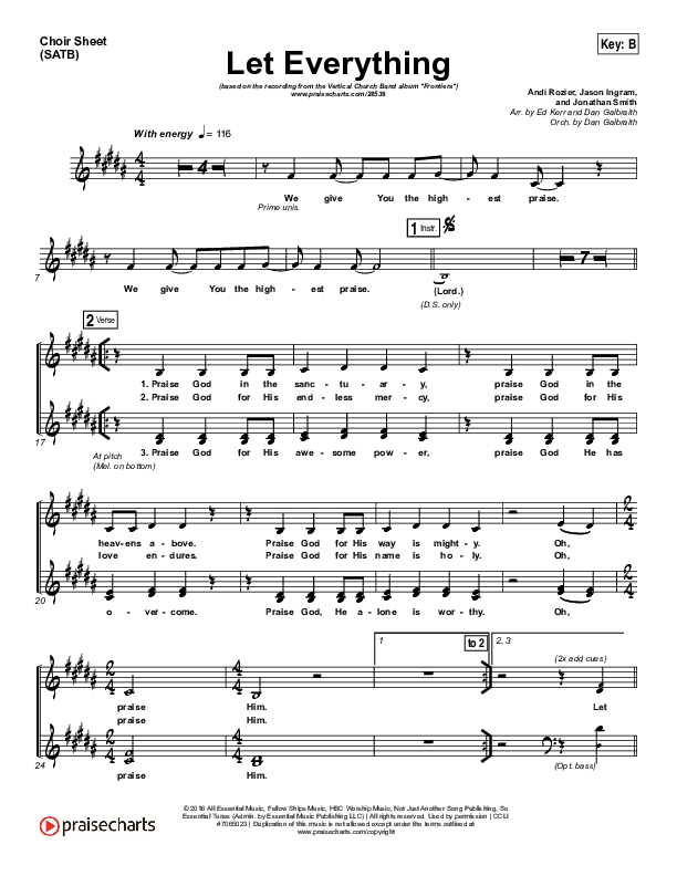 Let Everything Choir Sheet (SATB) (Vertical Worship)