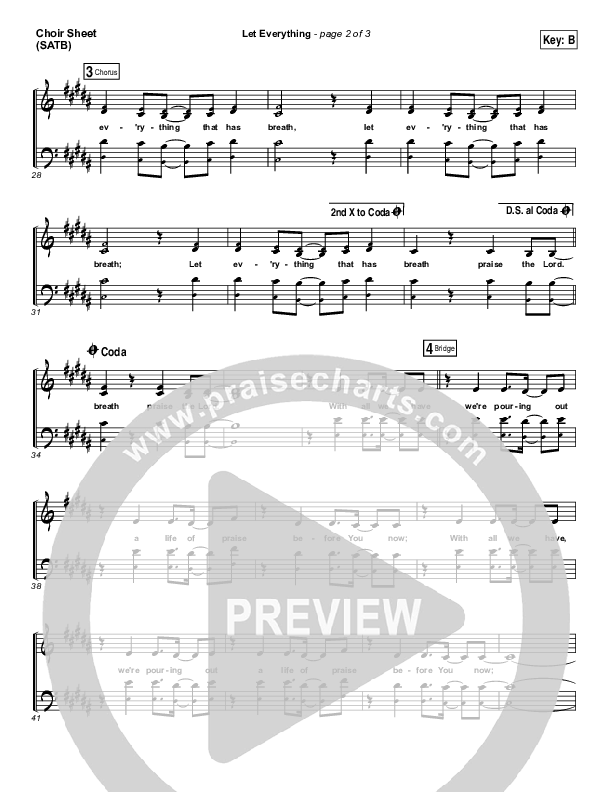 Let Everything Choir Sheet (SATB) (Vertical Worship)
