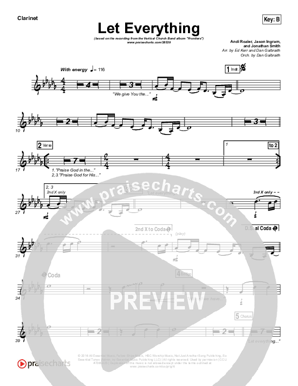 Let Everything Clarinet (Vertical Worship)