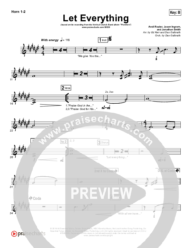 Let Everything French Horn 1/2 (Vertical Worship)